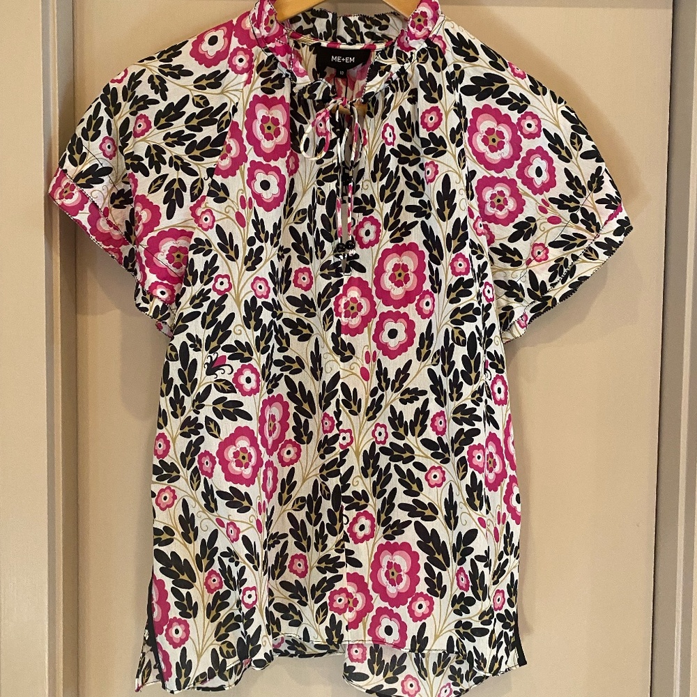 Me+Em Peony Print Blouse